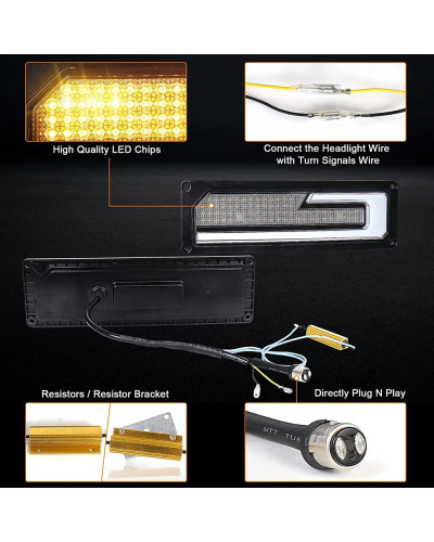 Luz LED derecha o izquierda para Chevy GMC C/K, 1988, 1998, 1500, Silverado, Tahoe Yukon, 2500-3500