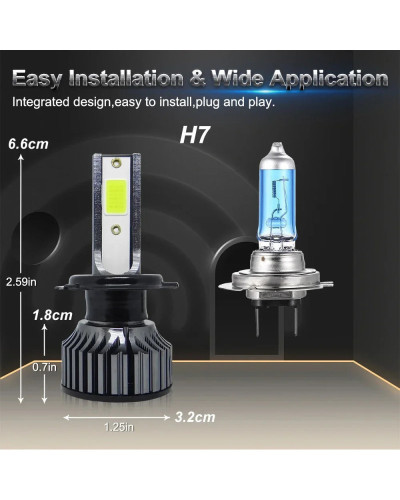 Faros LED para coche, bombillas antiniebla, Color blanco, azul hielo, amarillo, H4, H7, H1, H3, H8, H9, H11, HB3, HB4, 9005, 900