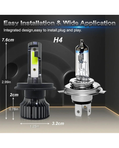 Faros LED para coche, bombillas antiniebla, Color blanco, azul hielo, amarillo, H4, H7, H1, H3, H8, H9, H11, HB3, HB4, 9005, 900