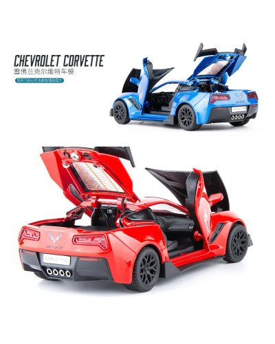 Chevrolet Corvette-Super coche de juguete para niños, modelo de coche, simulación de Metal fundido a presión, vehículos de aleac