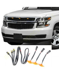 Rejilla LED para parachoques delantero de coche, luz amarilla, estilo Raptor, decoración con cable de velocidad, para Chevrolet 