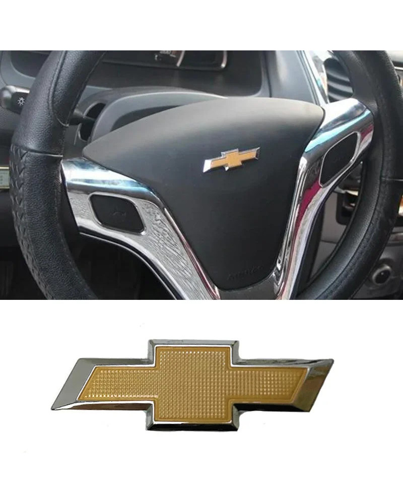 Emblema central para volante de coche, pegatina para Chevrolet, Cruze, Spark, Aveo, Sail, Orlando, Sonic, Corvette, Silverado, C