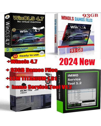 2024 New ECU Programming Tool Winols 4.7 Software+93GB Damos Files+ECM