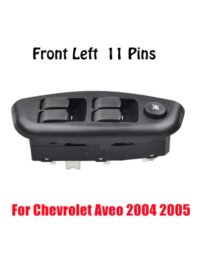 Botón de interruptor de Control de Elevalunas eléctrico delantero izquierdo para Chevrolet Aveo 96540780 96396302, 2004, 2005