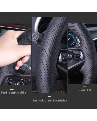 Funda de cuero de microfibra personalizada para volante de coche, protector antideslizante y transpirable para Chevrolet Malibu 