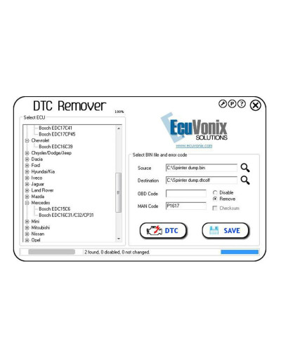 ECU DTC Remover 1.8.8.5 DTCRemover Remove or Disable DTCs in Different