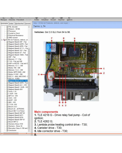 Car ECU Repair Software Description and Location Pinout Of ECU Compone