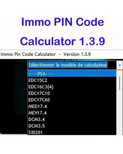 Immo PIN Code Calculator 1.3.9 software decode pin code on many PSA ec