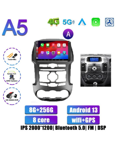 Radio con GPS para coche, reproductor Multimedia con Android 13, Carplay, estéreo, inalámbrico, 2Din, pantalla táctil, para Ford