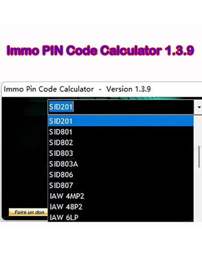 Immo PIN Code Calculator 1.3.9 software decode pin code on many PSA ec