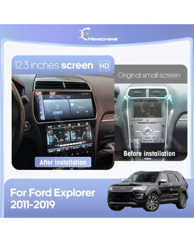 12,3 "para Ford Explorer 2011-2019 reproductor de vídeo Multimedia para coche Radio de navegación GPS Android12 8 + 128G 8 núcle