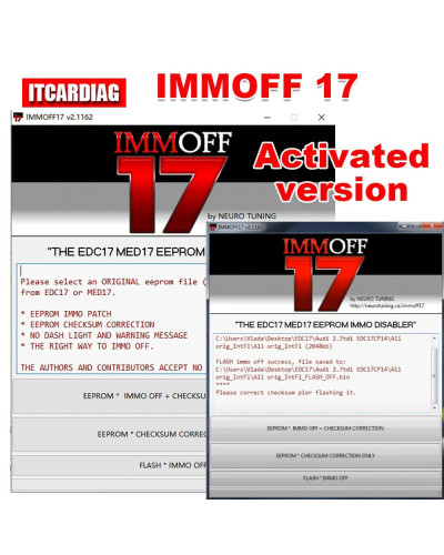 IMMO OFF 17 IMMOFF17 Software Activate Version EDC17 MED 17 Immo Off E