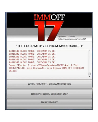 IMMO OFF 17 IMMOFF17 Software Activate Version EDC17 MED 17 Immo Off E