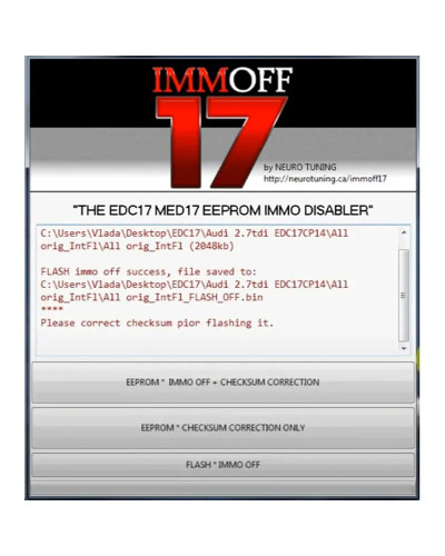 IMMO OFF 17 IMMOFF17 Software Activate Version EDC17 MED 17 Immo Off E