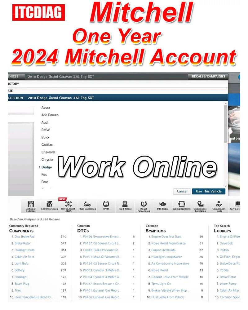 2024 Newest Mitchell One Year Online Account Fast and Stable Car Diagn