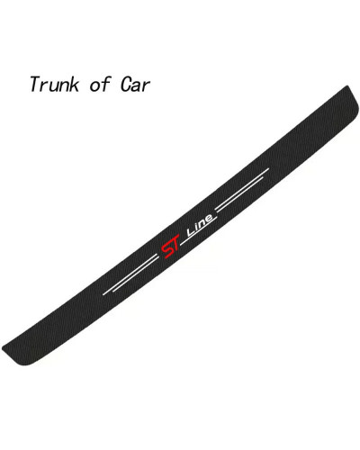 Tira protectora de fibra de carbono para el alféizar de la puerta del coche, película protectora impermeable para Ford ST LINE S