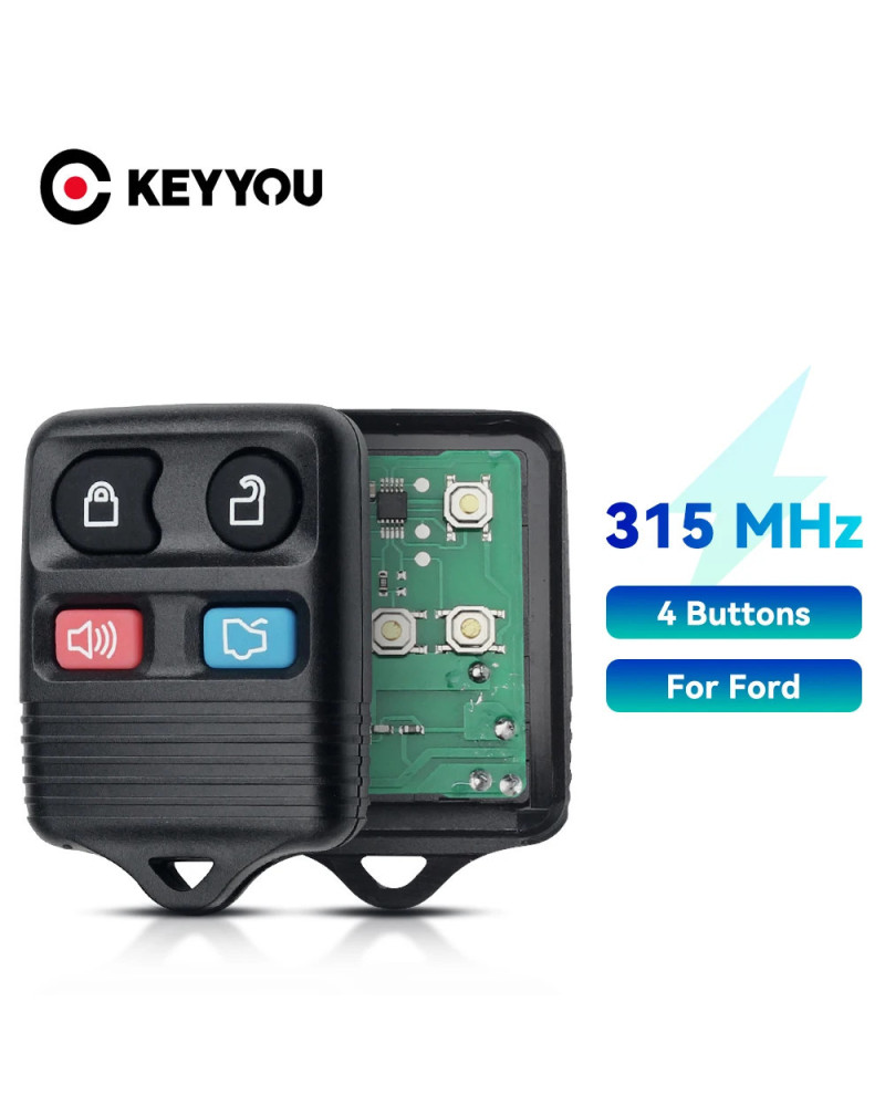 KEYYOU-llave de coche remota, transmisor de Control remoto de 5 piezas, entrada sin llave Fob 315MHz para Ford Mazda 3/4 botones