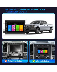 Radio Multimedia inalámbrica Apple Android Carplay estéreo para Ford F150 F250 F350 Fusion Taurus Freesatr MKX Mark LT, pantalla