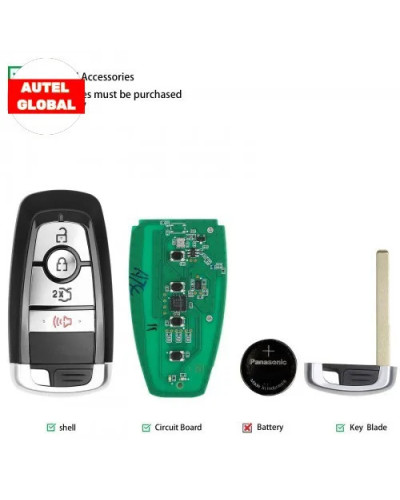 Autel IKEYFD004AH mando a distancia inteligente Universal, 4 botones, 868/915MHz, para Ford