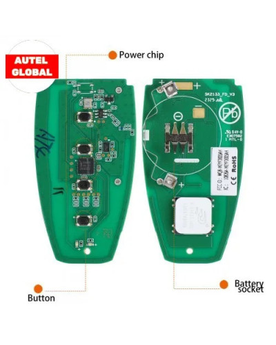 Autel IKEYFD004AH mando a distancia inteligente Universal, 4 botones, 868/915MHz, para Ford