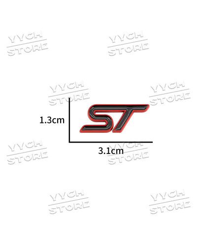 Calcomanía de Metal 3d para volante de coche, insignia ST, emblema para Ford Focus MK2 MK3.5 MK4 Kuga Puma Fiesta ST, accesorios