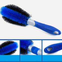 Brosse à anneau en acier pour l'entretien de la voiture, outil de lavage de voiture, brosse de moyeu de roue, brosse bleue BLOHo