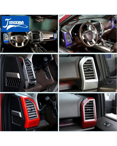 JIDIXIAN apto para Ford F150 2015 2016 2017 2018 2019 2020 Panel de salpicadero de coche salida de aire acondicionado cubierta d