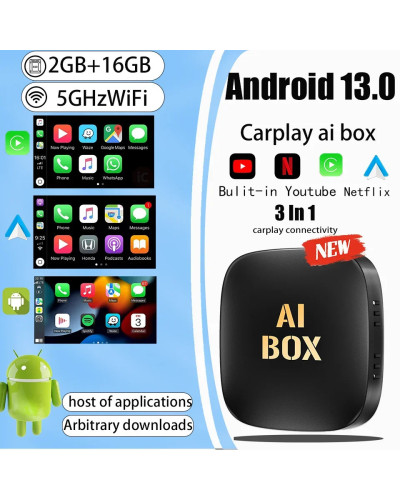 2024 nuevo Ai Box 2 + 32GB Android13 TV box compatible con Netflix YouTube Apple Carply inalámbrico Android Auto para kia aodi V