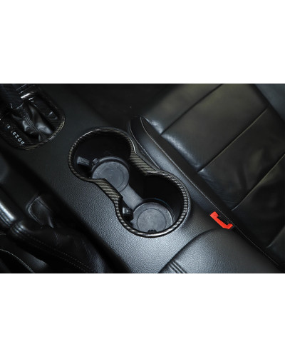 Cubierta de soporte de vaso de agua para Interior de coche, accesorios de decoración, fibra de carbono, ABS, para Ford Mustang 2