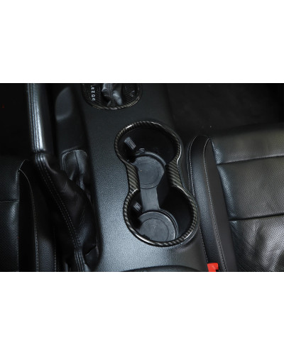 Cubierta de soporte de vaso de agua para Interior de coche, accesorios de decoración, fibra de carbono, ABS, para Ford Mustang 2