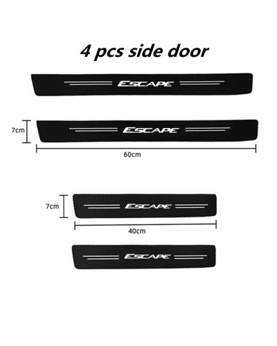 Tira protectora de pasta DIY para coche, película protectora lateral para alféizar de puerta, pegatina de fibra de carbono para 