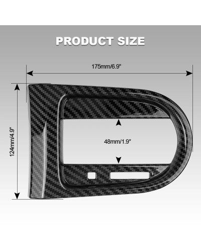 Panel de cubierta de marco de cambio de marchas central para coche, pegatinas embellecedoras protectoras con patrón de fibra de 