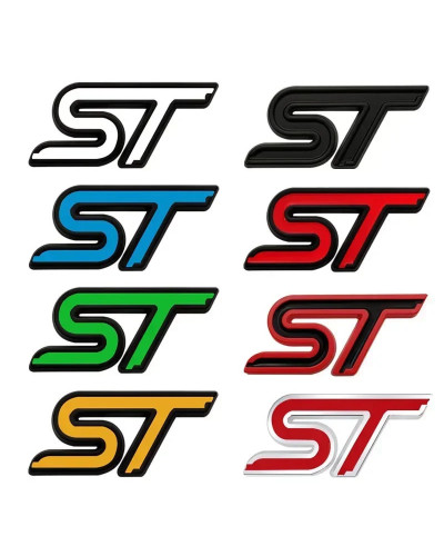 Logotipo de Metal 3D ST para volante de coche, emblema adhesivo para Ford Focus 2, 3, MK2, MK3, MK4, MK7, Fiesta, Kuga, Explorer