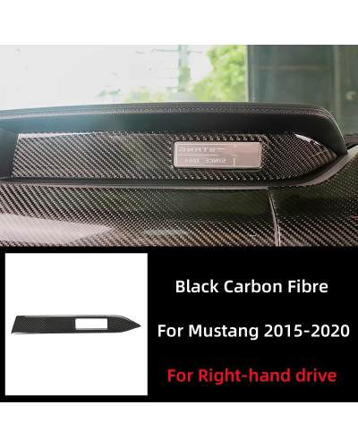 Tira de decoración para salpicadero de coche, accesorios de fibra de carbono para Ford Mustang 2015-2021, cubierta embellecedora