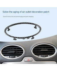 Embellecedor de aire acondicionado para coche, 4 piezas, decoración de salida, anillo circular, pegatina para Ford Focus 2 MK2 2