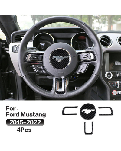 Pegatinas para volante de coche Ford Mustang, cubierta embellecedora, accesorios de decoración, 2015, 2016, 2017, 2018, 2019, 20