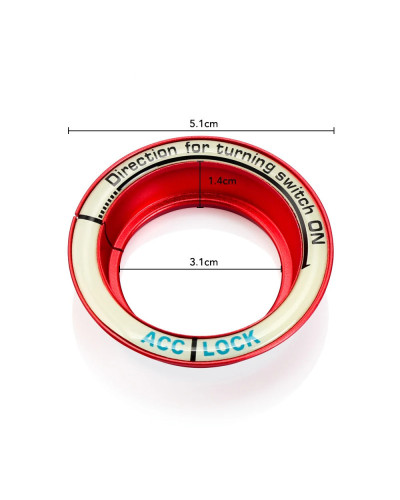 Pegatinas decorativas luminosas para interruptor de encendido de coche, Círculo de protección de agujero de llave para Ford Focu