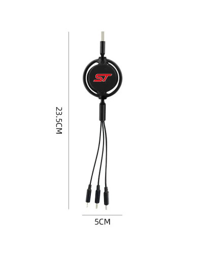 Cable de datos de carga rápida, accesorio multifuncional 3 en 1 de 100W para FORD Focus ST x 2 3 Kuga FIESTA MONDEO STLine