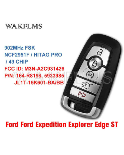 Llave inteligente para Ford F-150, F-350, Explorer, Edgs, Fusion Expedition, Mustang, 2017, 2018, 2019, 2020, Chip 49, 902MHz, F