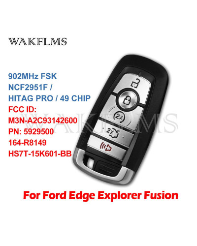 Llave inteligente para Ford F-150, F-350, Explorer, Edgs, Fusion Expedition, Mustang, 2017, 2018, 2019, 2020, Chip 49, 902MHz, F