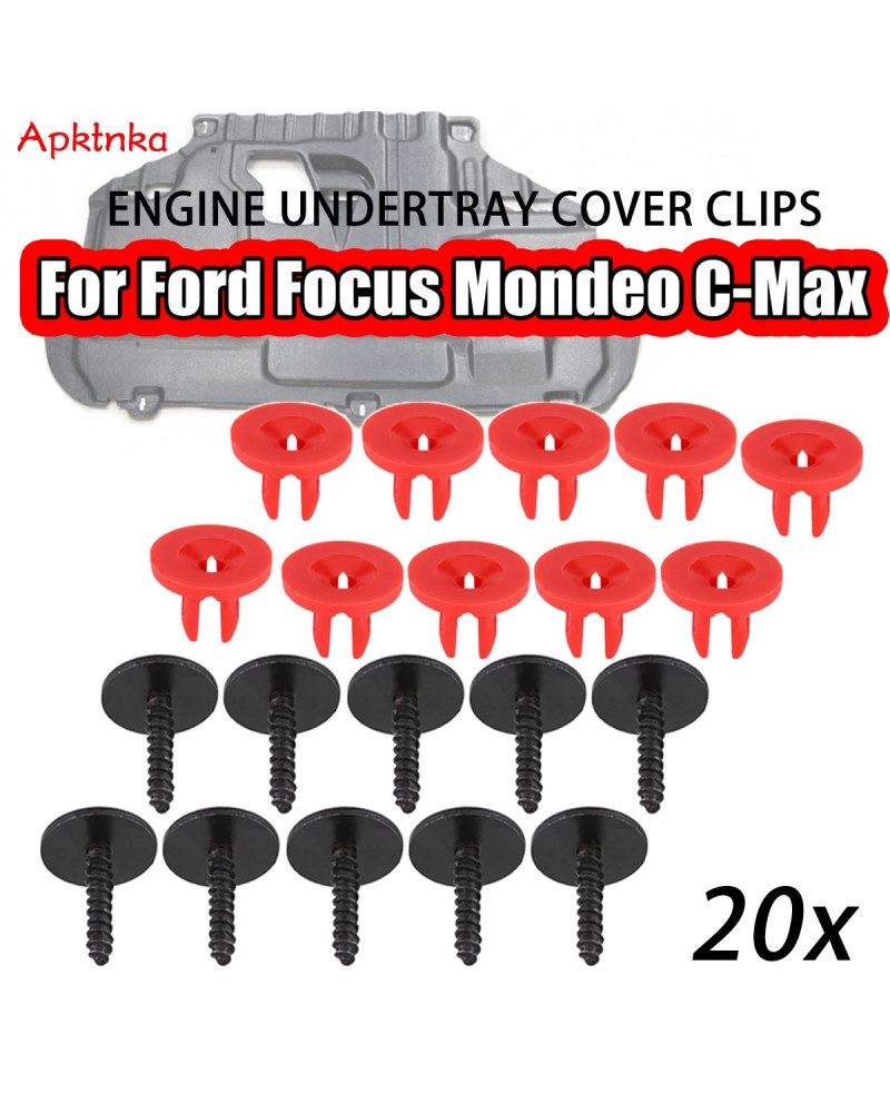 APKTNKA-Clips de cubierta inferior de motor, tornillos, protector de cubierta inferior para Ford Focus MK2, MK3, Mondeo MK3, MK4