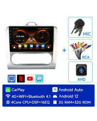 JIUYIN-Radio con GPS para coche, reproductor Multimedia con Android 12, 2DIN, Carplay, estéreo, DVD, para Ford Focus 2, 3, Mk2, 