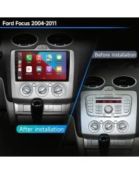 JIUYIN-Radio con GPS para coche, reproductor Multimedia con Android 12, 2DIN, Carplay, estéreo, DVD, para Ford Focus 2, 3, Mk2, 