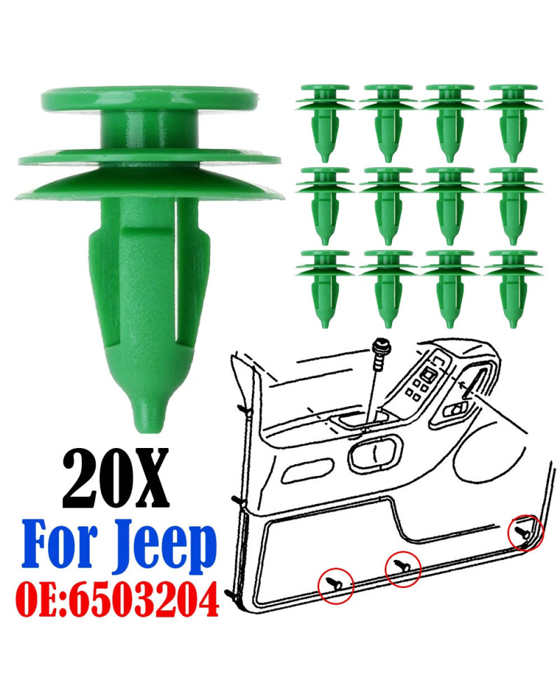 Sujetadores de ajuste de Panel de puerta de coche, Clips de retenedor verde para Ford Chrysler WJ, Jeep Wrangler TJ Grand Cherok