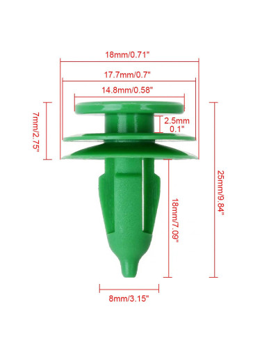 Sujetadores de ajuste de Panel de puerta de coche, Clips de retenedor verde para Ford Chrysler WJ, Jeep Wrangler TJ Grand Cherok