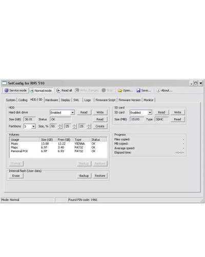 SetConfig 2.5.1 & 2.8.1 Software with Cable for RNS Identify Supports 