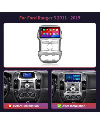 Radio Multimedia con GPS para coche, Radio con Carplay, inalámbrico, WIFI, 2 DIN, Android 14, estéreo, para Ford Ranger 3, años 