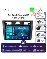 Radio Multimedia con GPS para coche, reproductor con Android 2002, 2 Din, DVD, Carplay, estéreo, para Ford Fiesta Mk VI 5 Mk5 20