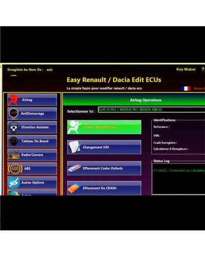 Easy Renault 6.14 Software for Renault ECU Programmer Clear Crash Airb