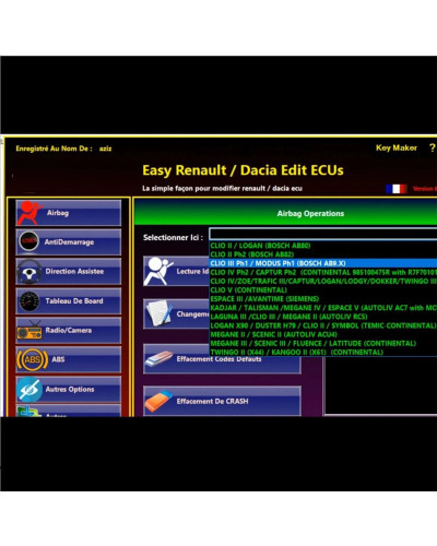 Easy Renault 6.14 Software for Renault ECU Programmer Clear Crash Airb